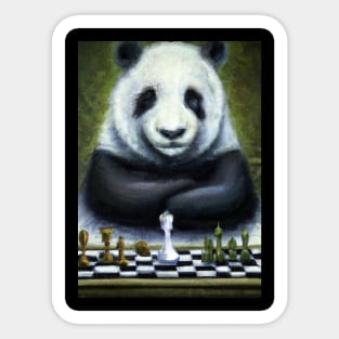 Panda Plays Chess Sticker